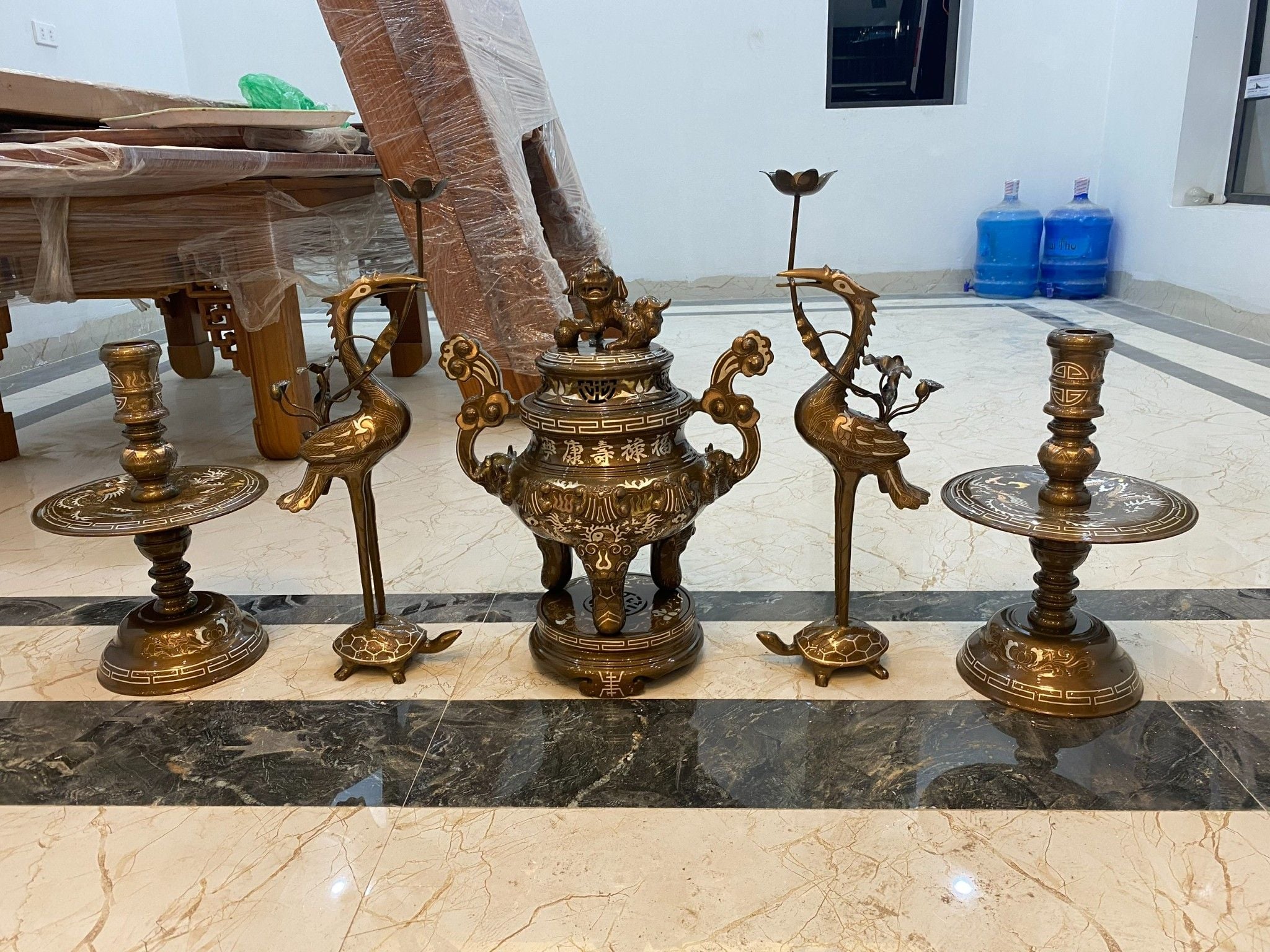 Đỉnh đồng tam khí ngũ sự 50 30kg hoa Sòi