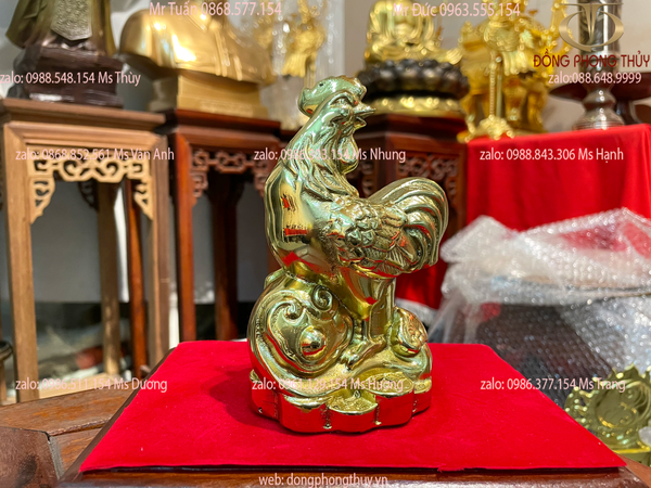 Tượng gà phong thủy bằng đồng