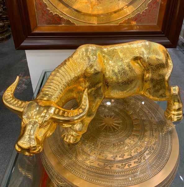 Quà tặng sếp theo tuổi: Trâu vàng 24k cao 25 dài 52cm 16kg