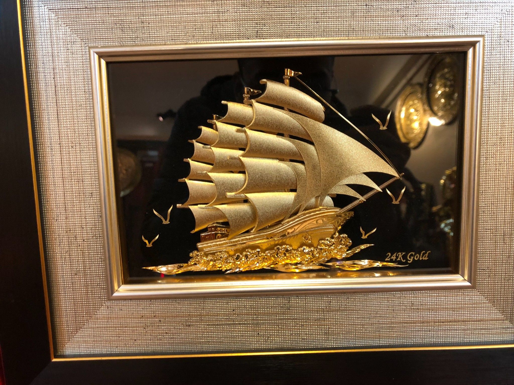 Quà tặng sếp thuyền buồm mạ vàng 24k