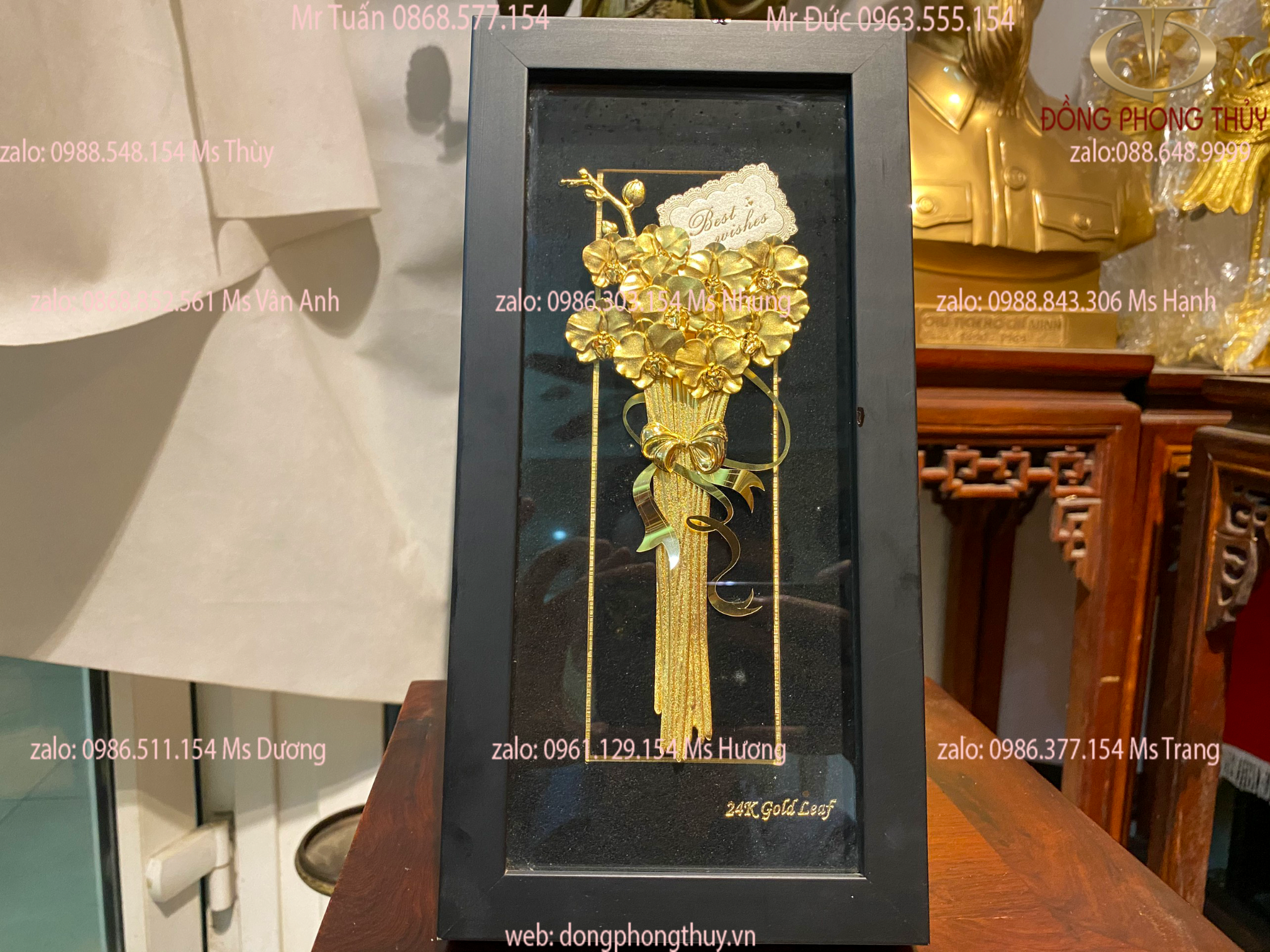 Quà tặng sếp - Tặng người yêu - tặng vợ - tặng phụ nữ- Hoa hồng mạ vàng 24k