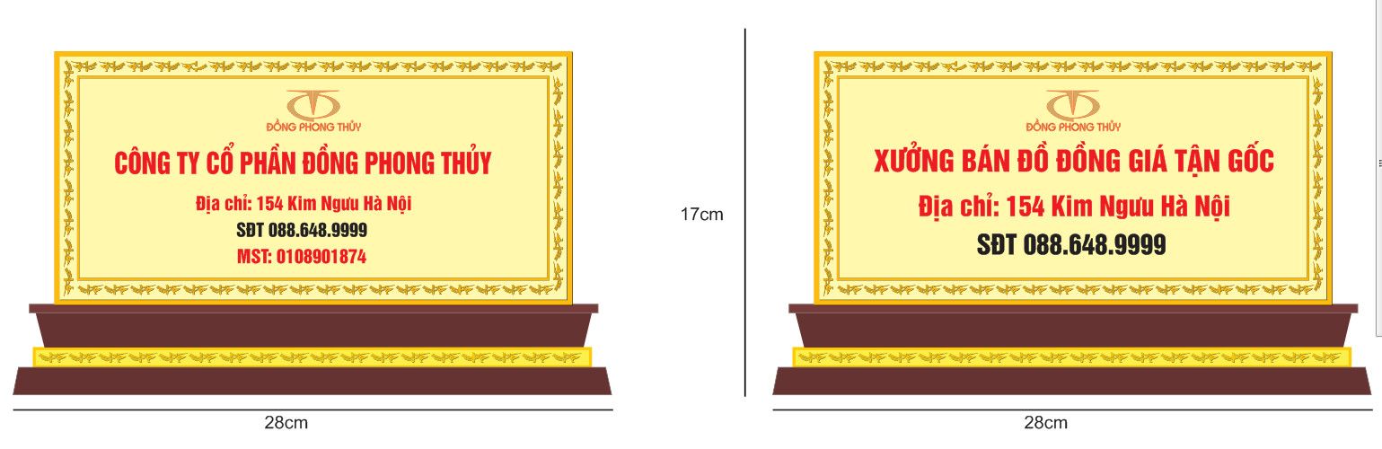 Quà tặng sếp: Bảng tên bảng chức danh bằng đồng