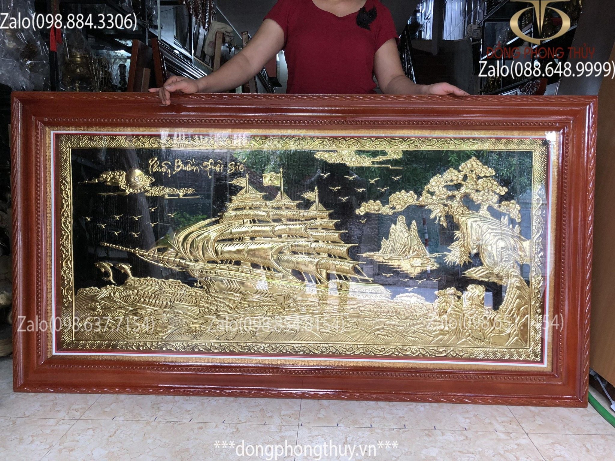 Tranh đồng Thuận Buồm Xuôi Gió 90*1m7
