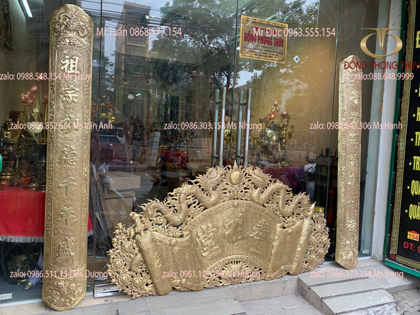 PHỤNG TỔ ĐƯỜNG: mẫu Cuốn thư câu đối  mộc 1m76
