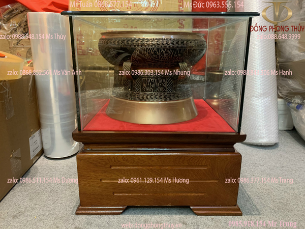 Trống đồng đông sơn bằng đồng đường kính 30cm nặng 9,5kg