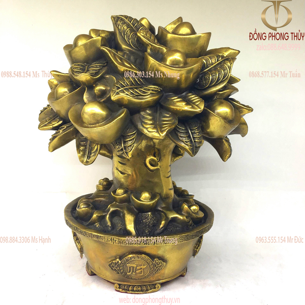 Cây phát tài phát lộc bằng đồng Cao 22cm ngang 16cm nặng 2,5kg