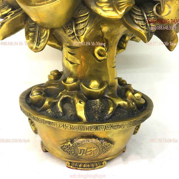 Cây phát tài phát lộc bằng đồng Cao 22cm ngang 16cm nặng 2,5kg