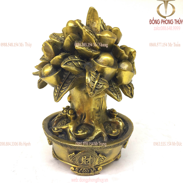 Cây phát tài phát lộc bằng đồng Cao 22cm ngang 16cm nặng 2,5kg