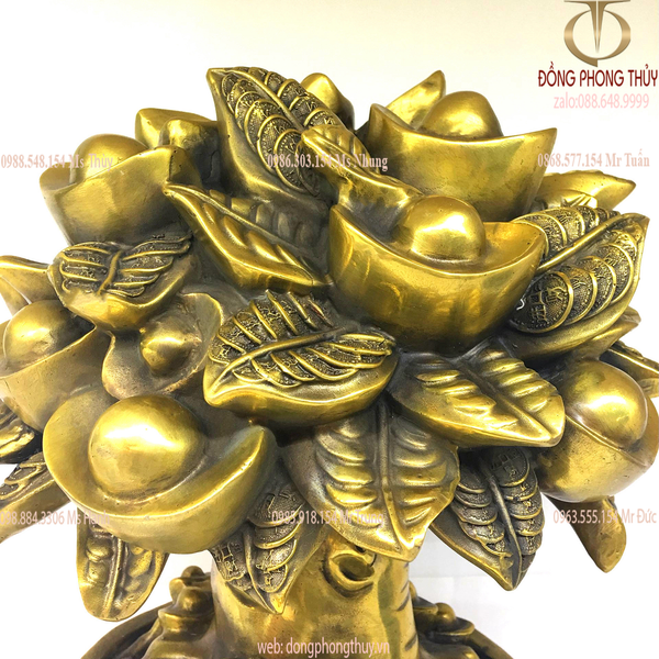 Cây phát tài phát lộc bằng đồng Cao 22cm ngang 16cm nặng 2,5kg