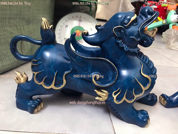 TỲ HƯU phong thủy XANH CÂM THẠCH BĂNG ĐỒNG CAO 25CM NGANG 36CM SÂU 15CM NẶNG 10,4KG