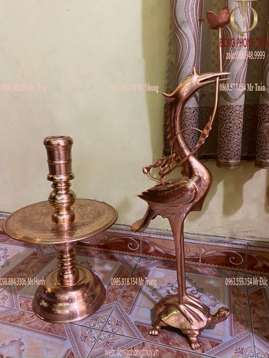 BỘ ĐỈNH ĐỒNG ĐỎ NGŨ SỰ  CAO 70CM NẶNG 58,5KG HÀNG KĨ