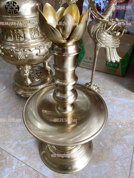 Bộ đỉnh đồng cát tút hoa sòi 45cm nặng 15kg hàng kĩ