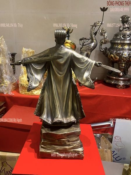 tượng gia cát lượng khổng minh bằng đồng 45cm