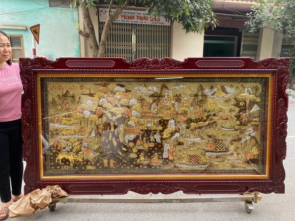 Tranh đồng quê - cội nguồn quê hương 1m2*2m3 đèn led