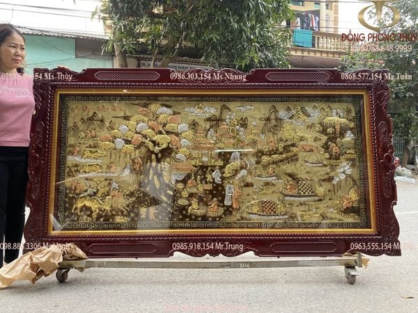 Tranh đồng quê - cội nguồn quê hương 1m2*2m3 đèn led