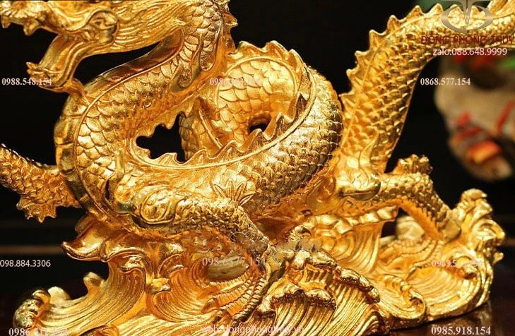 Tượng rồng mạ vàng - Tượng rồng dát vàng 24k