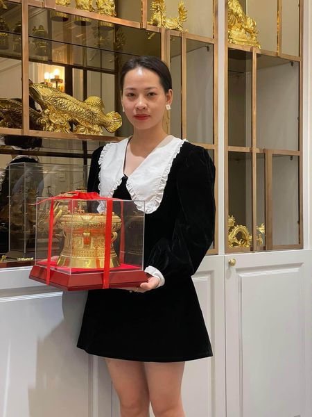 Trống đồng Đông Sơn dát vàng 24k quà tặng doanh nghiệp