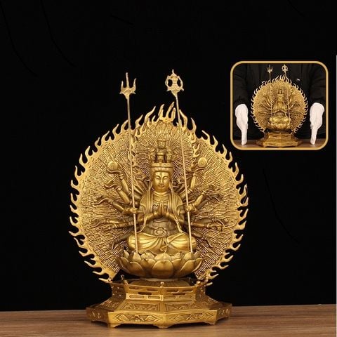 Tượng thiên thủ thiên nhãn bằng đồng 26,5cm