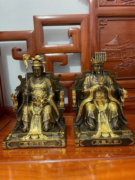 Ngọc Hoàng Đại Đế - Vương Mẫu Nương Nương bằng đồng