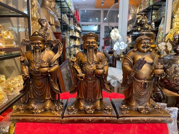 Thần Tiền + Thần tài + thổ địa bằng đồng cao 20cm