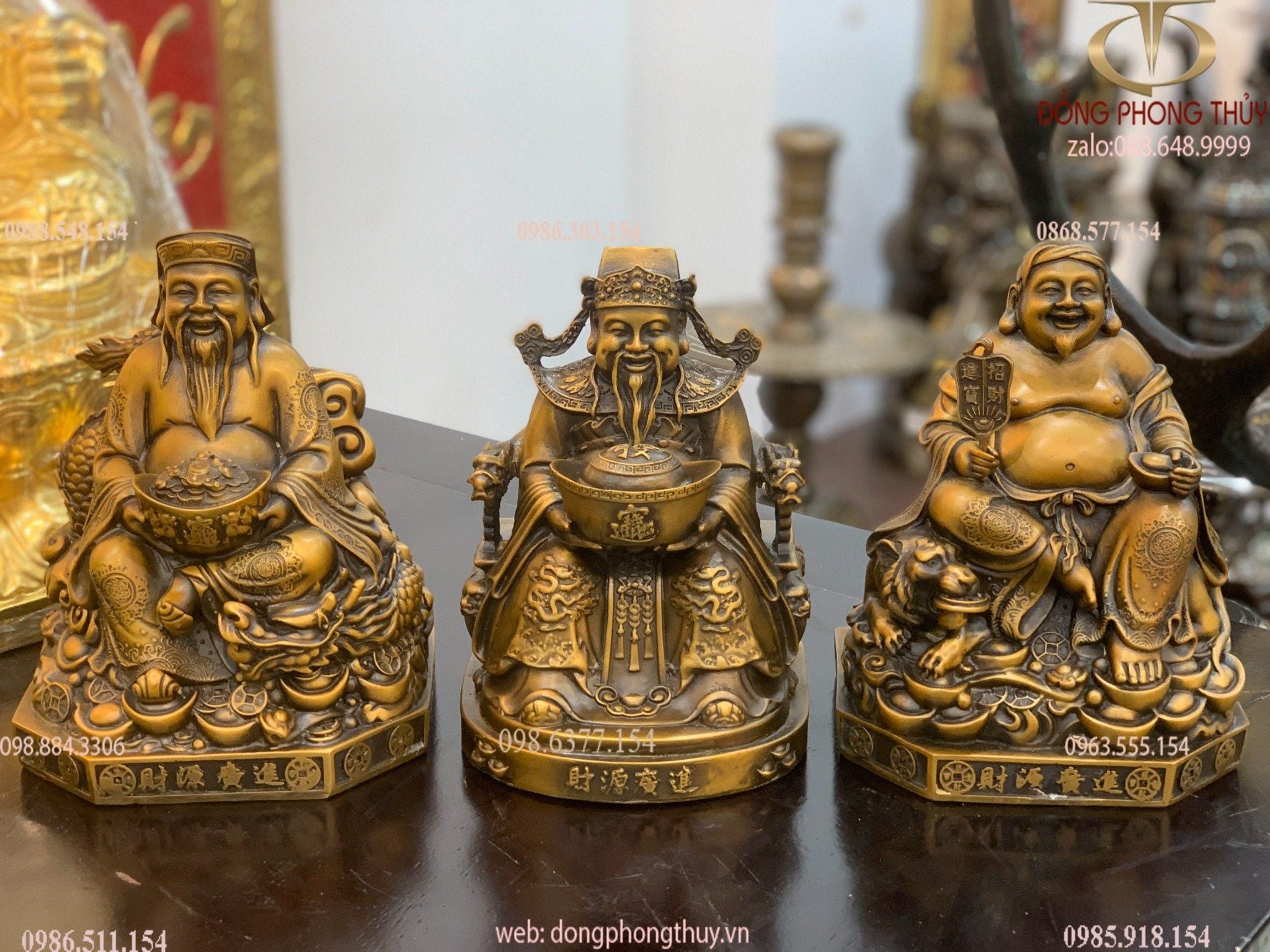 Ông thần tiền - Thần Tài- Thổ Địa bằng đồng 20cm
