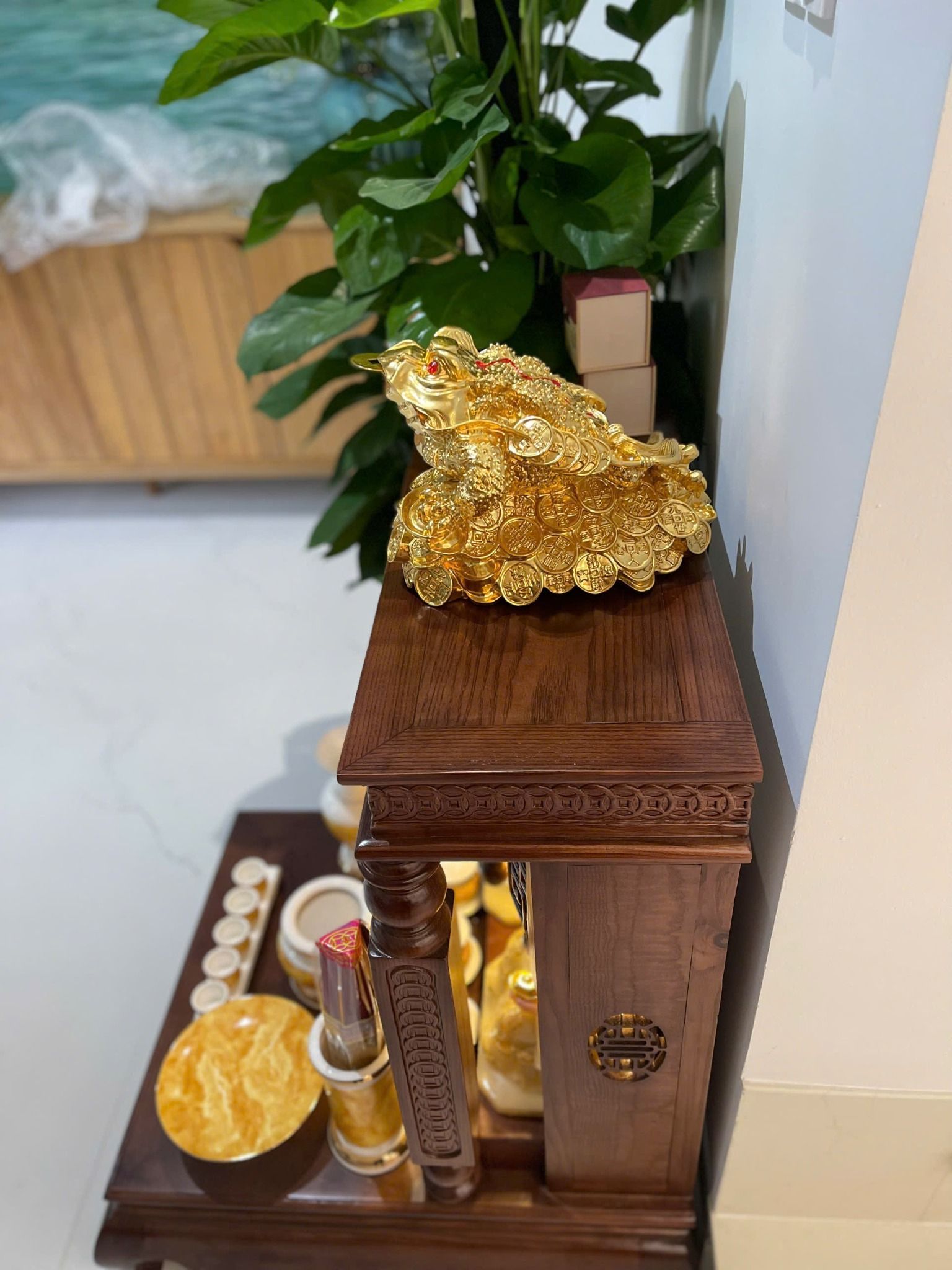 Thiềm thừ cóc 3 chân dát vàng 24k