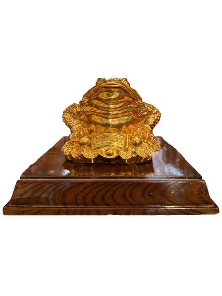 Thiềm thừ - Cóc ngậm tiền bằng đồng dát vàng 24k