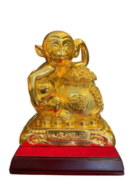 Tượng khỉ phong thủy dát vàng 24k cao 27cm nặng 5kg