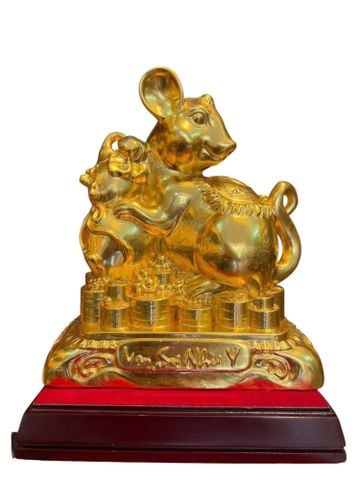 Tượng chuột chữ Việt dát vàng 24k cao 27cm nặng 5kg