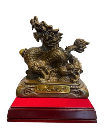 Tượng rồng bằng đồng vạn sự như ý cao 27 nặng 5kg chữ Việt