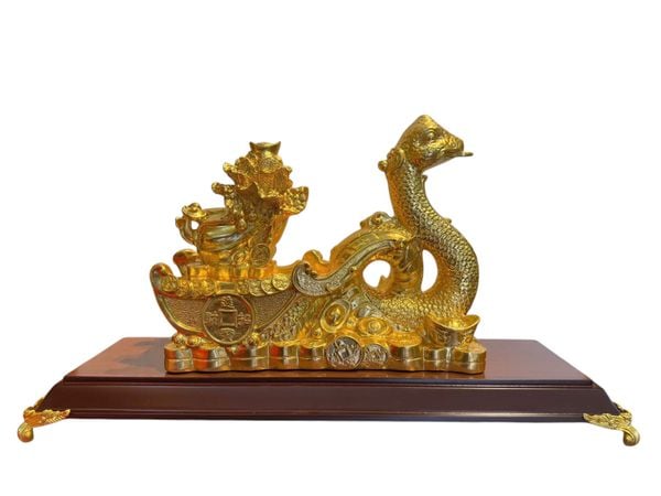 Tượng rắn kéo bắp cải bằng đồng dát vàng 24k Cao 22 ngang 28 sâu 10 nặng 4,6kg