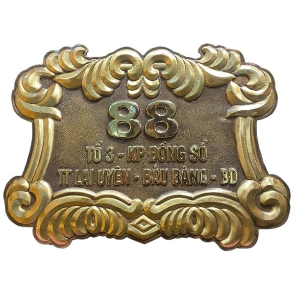 Biển số nhà bằng đồng Ngang 36 cao 26