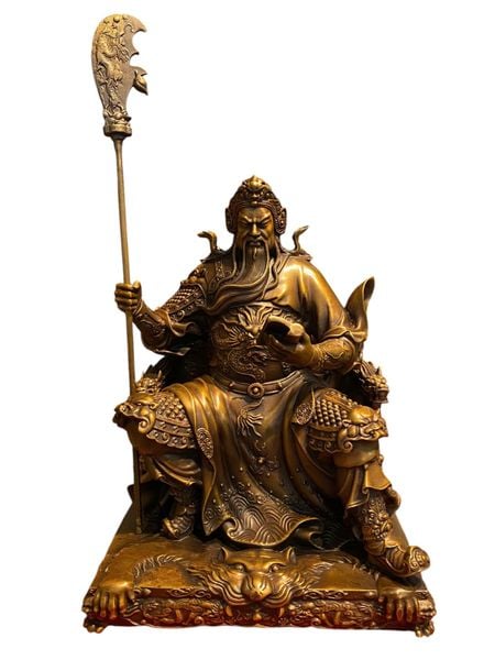Quan thánh đế quân - Quan công ngồi đọc sách Cao 30 đến đầu 40cm đến đao ngang 22 sâu 18cm nặng 7.6kg