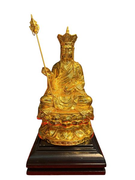 Tượng Địa Tạng Vương bằng đồng dát vàng 24k Cao 27,5 ngang 15 nặng 2,2kg