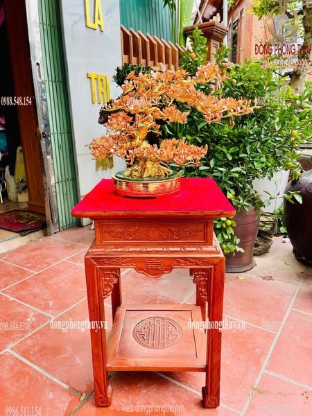 Cây Đào bằng đồng mạ vàng 24k