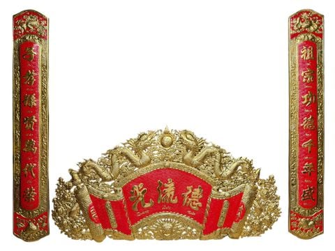 Cuốn thư câu đối bằng đồng 1m76 nặng 13,5kg