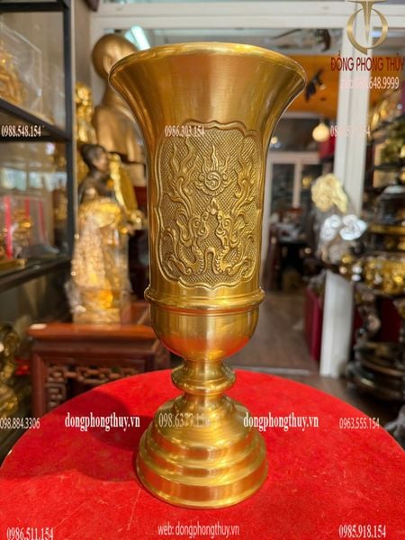 Ống hương bằng đồng cát tút 29cm nặng 1,5kg