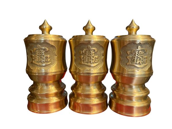Bộ 3 đài bằng đồng cát tút đường kính 10cm nặng 3,5kg