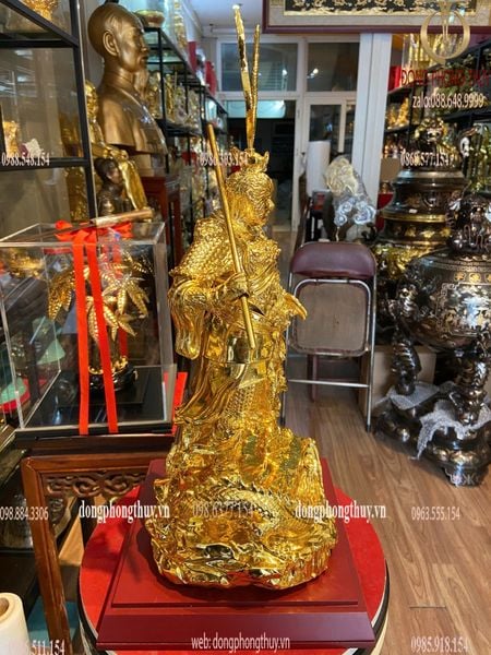 Tượng ngộ không bằng đồng dát vàng Cao 40 ngang 24 rộng 20 nặng 9kg