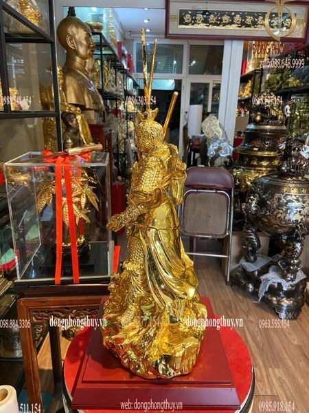 Tượng ngộ không bằng đồng dát vàng Cao 40 ngang 24 rộng 20 nặng 9kg