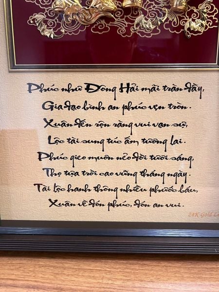 Tranh ông Phúc dát vàng 24k