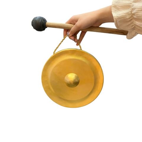 Chiêng đồng 25cm màu vàng