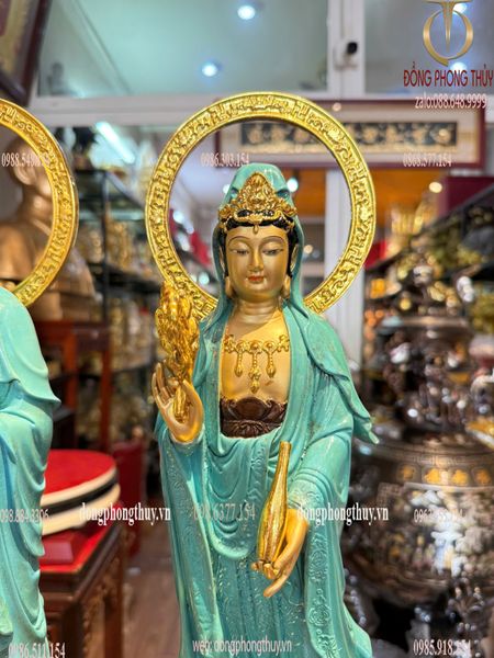 Tây Phương Tam Thánh bằng đồng xanh