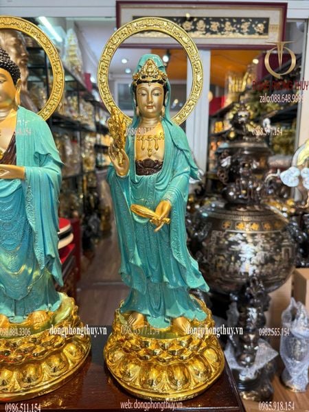 Tây Phương Tam Thánh bằng đồng xanh