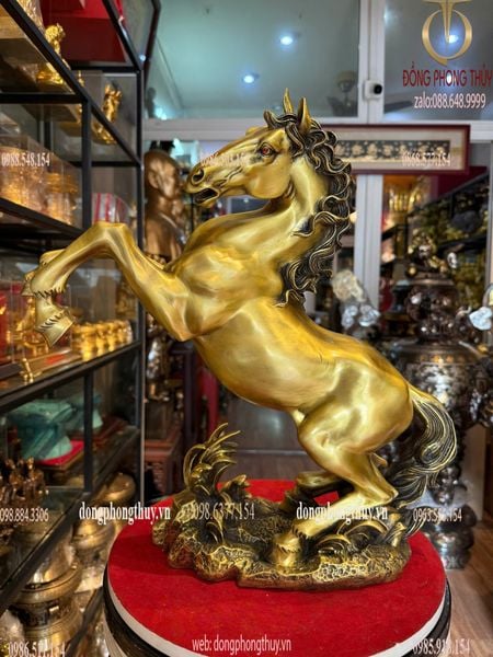Tượng ngựa phong thủy bằng đồng cao 45cm