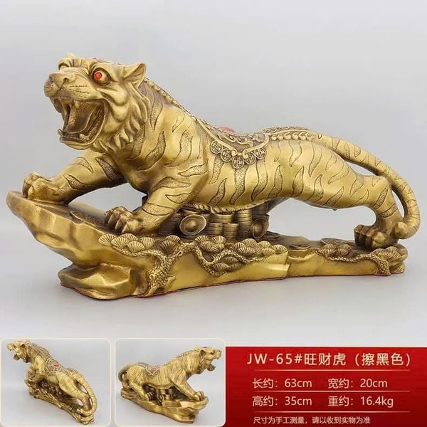 Tượng hổ cao 35 dài 65cm ngang 20cm nặng 16kg bằng đồng