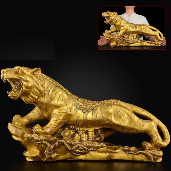 Tượng hổ cao 35 dài 65cm ngang 20cm nặng 16kg bằng đồng