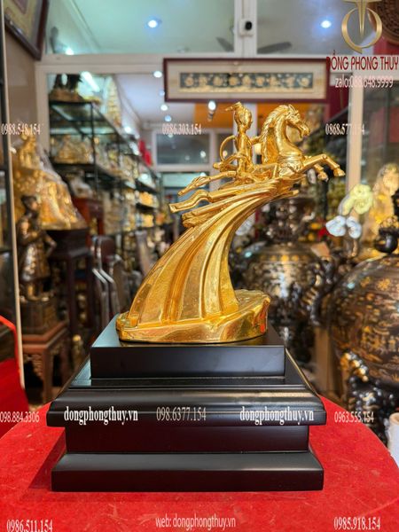 Tượng thánh gióng bằng đồng dát vàng 24k cao 20 nặng 1,4kg