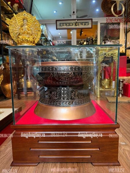 Quả trống đồng Đông Sơn đường kính 40 cao 29 nặng 19kg