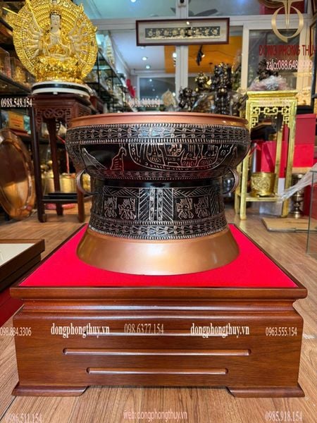 Quả trống đồng Đông Sơn đường kính 40 cao 29 nặng 19kg